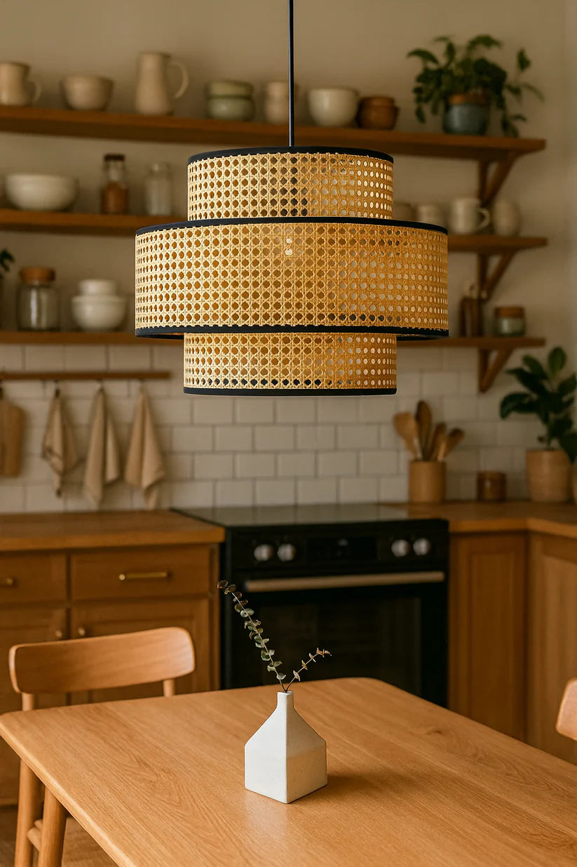 Bamboo Hanging Light for Kitchen | Rattan Pendant Lamp - Alex