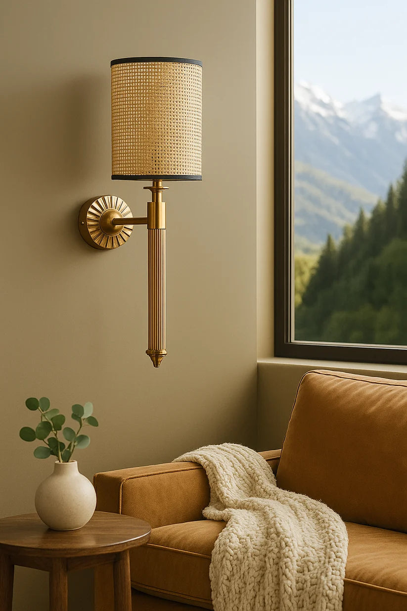 Wicker Wall Lamp for Dining Room | Rattan Wall Sconce - Xerionfield