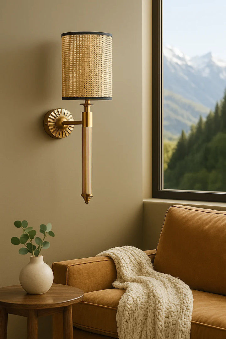 Wicker Wall Lamp for Dining Room | Rattan Wall Sconce - Xerionfield