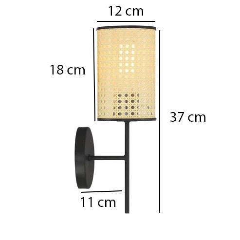 Rattan Wall Sconce for Bathroom | Wicker Wall Light - Alletta