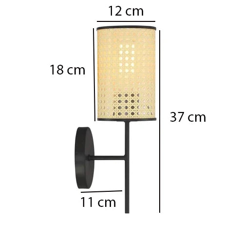 Rattan Wall Sconce for Bathroom | Wicker Wall Light - Alletta
