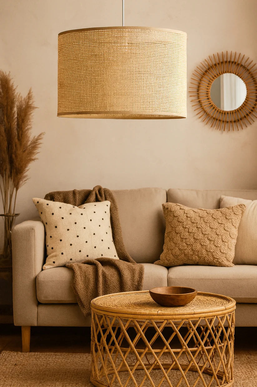Bamboo Hanging Light for Bedroom | Rattan Pendant Lamp - Amania