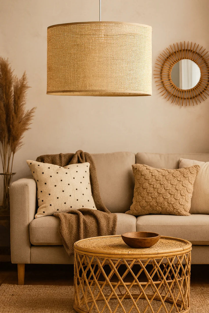 Bamboo Hanging Light for Bedroom | Rattan Pendant Lamp - Amania