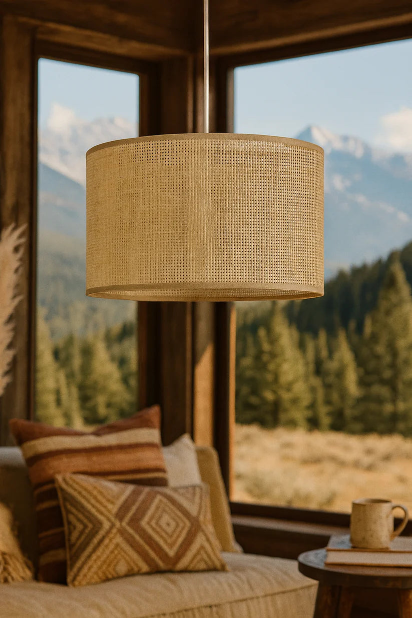 Bamboo Hanging Light for Bedroom | Rattan Pendant Lamp - Amania
