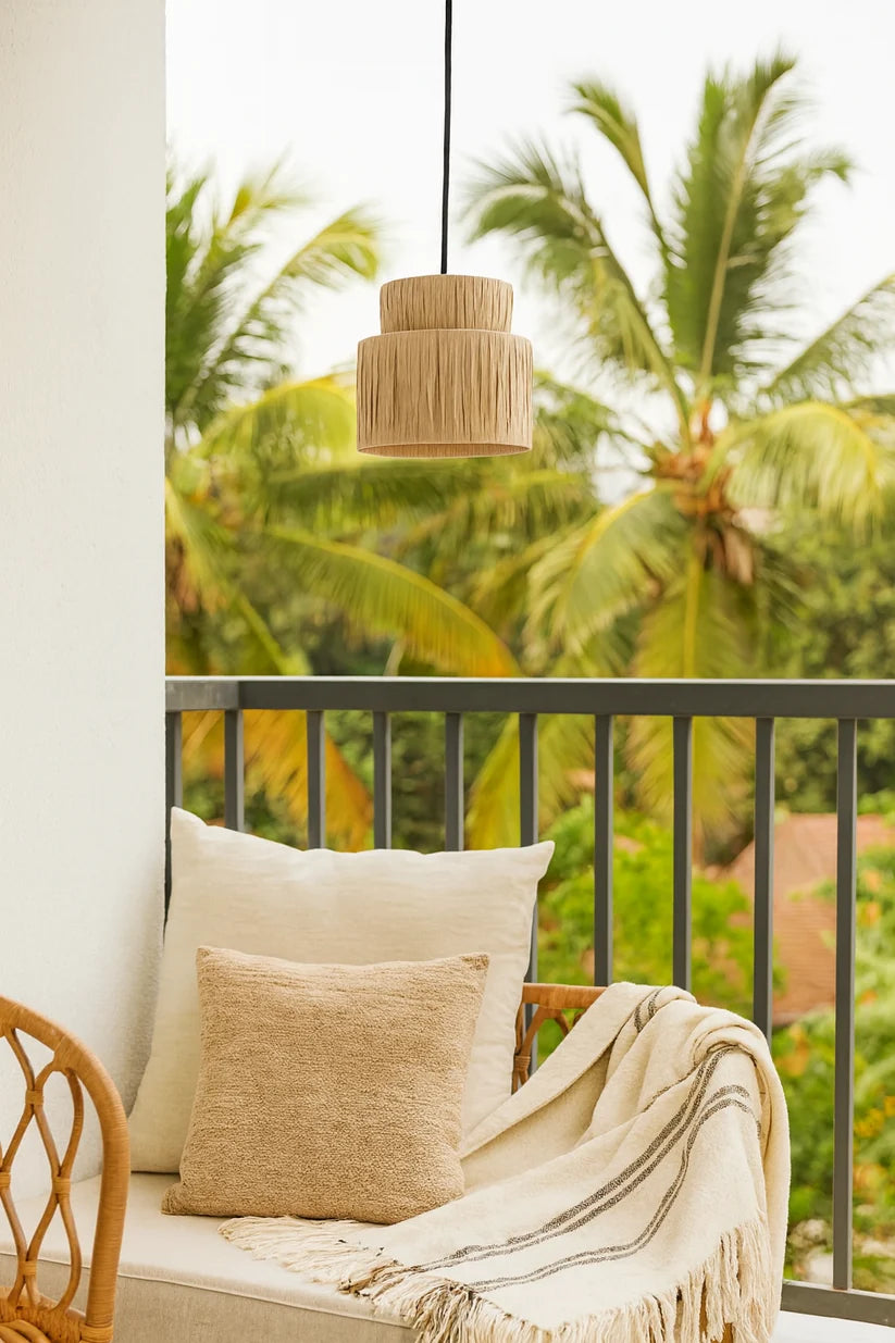 Raffia Hanging Light for Kitchen | Natural Pendant Lamp - Kellan