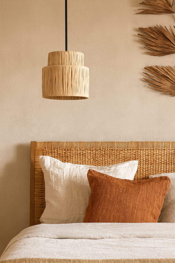 Raffia Hanging Light for Kitchen | Natural Pendant Lamp - Kellan