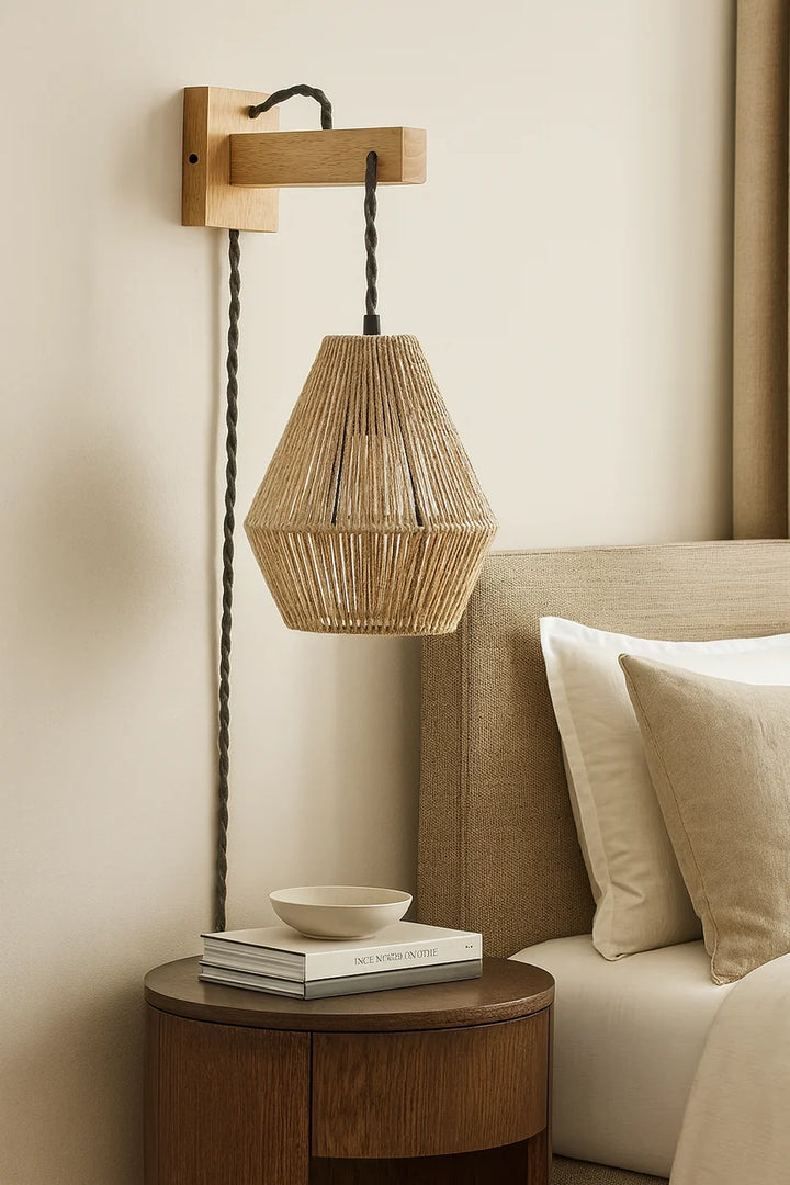 Wicker Wall Lamp for Living Room - Zephander