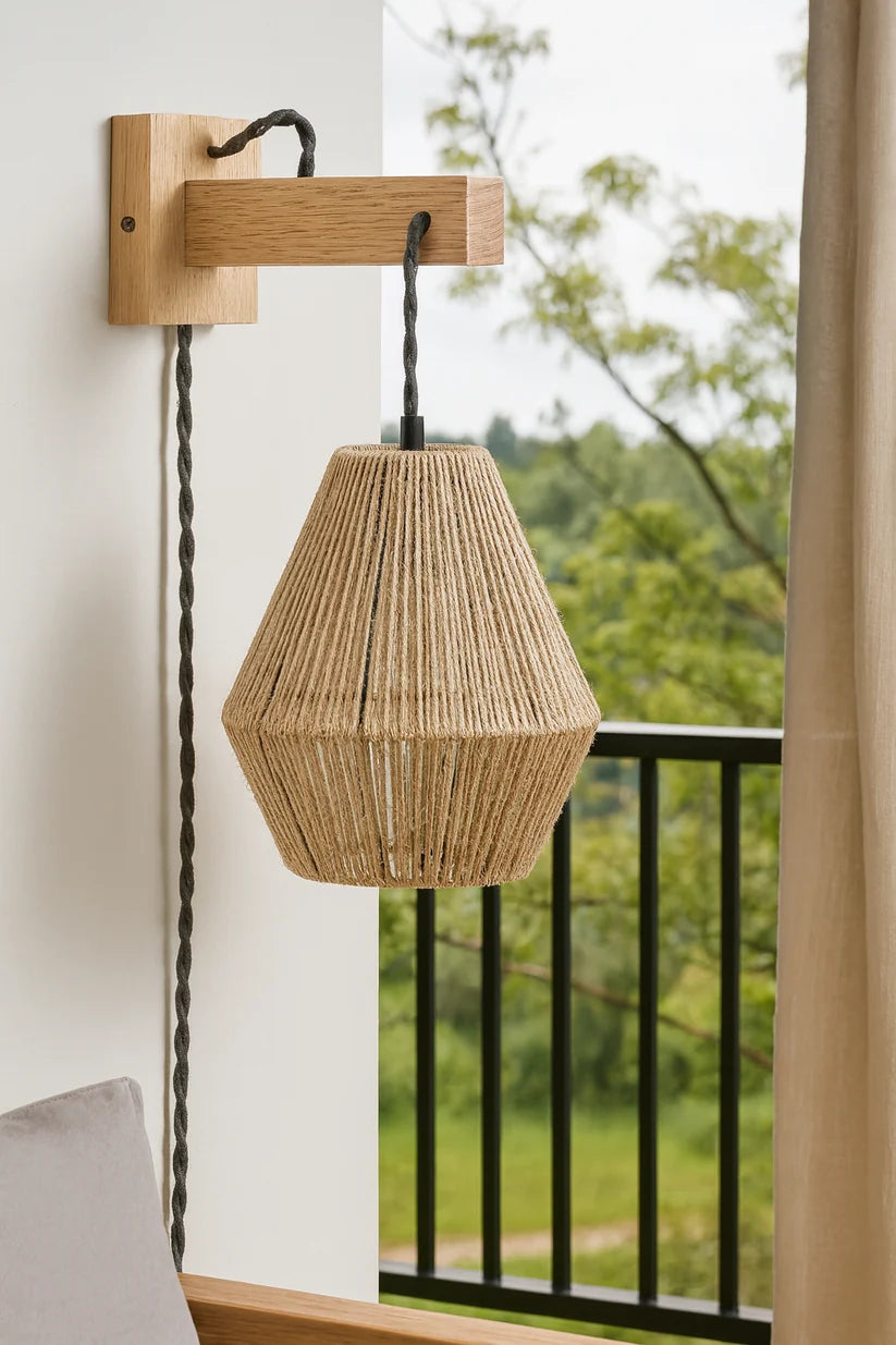 Wicker Wall Lamp for Living Room - Zephander