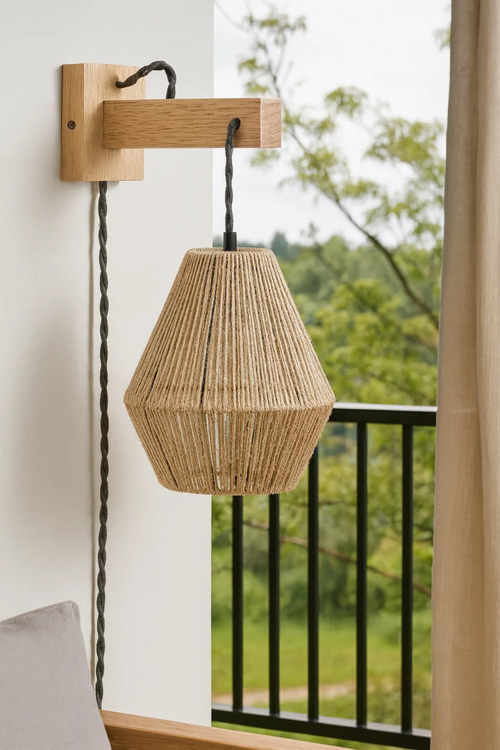 Wicker Wall Lamp for Living Room - Zephander