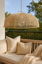 Bamboo Pendant Light for Living Room 16 Inch - Anbu by Luxury Rattan Handicrafts 