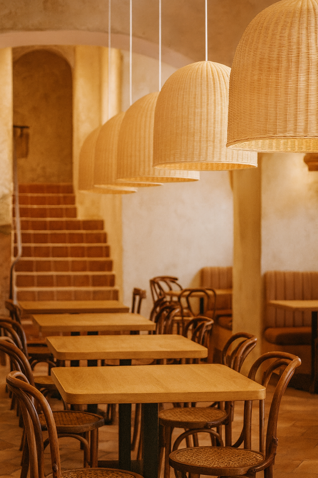 Bamboo Hanging Light for Kitchen | Cane Pendant Lamp - Anica