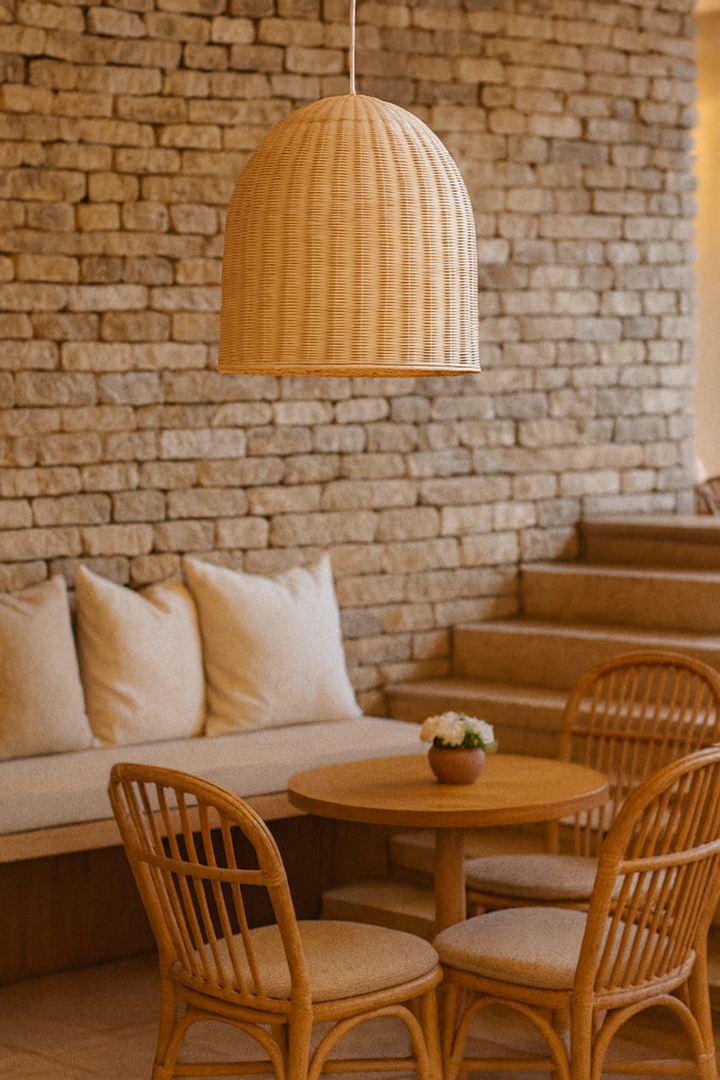 Bamboo Hanging Light for Kitchen | Cane Pendant Lamp - Anica