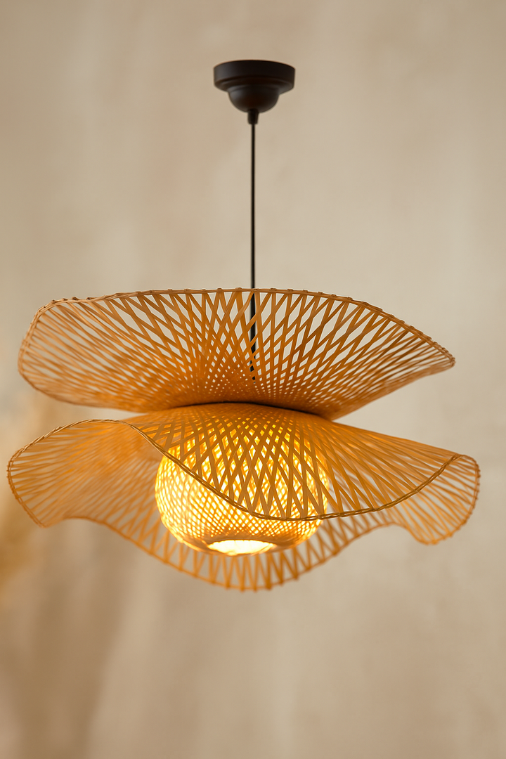 Bamboo Pendant Light for Living Room - ARAMINTA by Luxury Rattan Handicrafts 