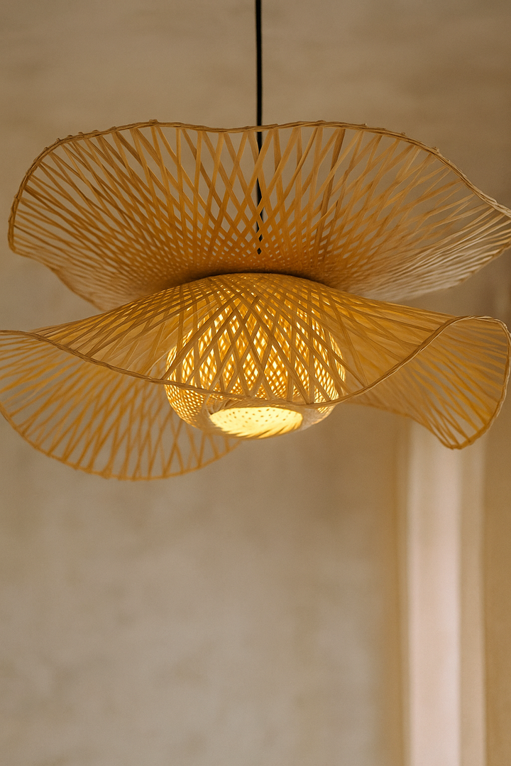 Bamboo Pendant Light for Living Room - ARAMINTA by Luxury Rattan Handicrafts 