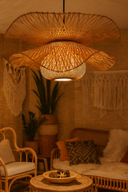 Bamboo Pendant Light for Living Room - ARAMINTA by Luxury Rattan Handicrafts 