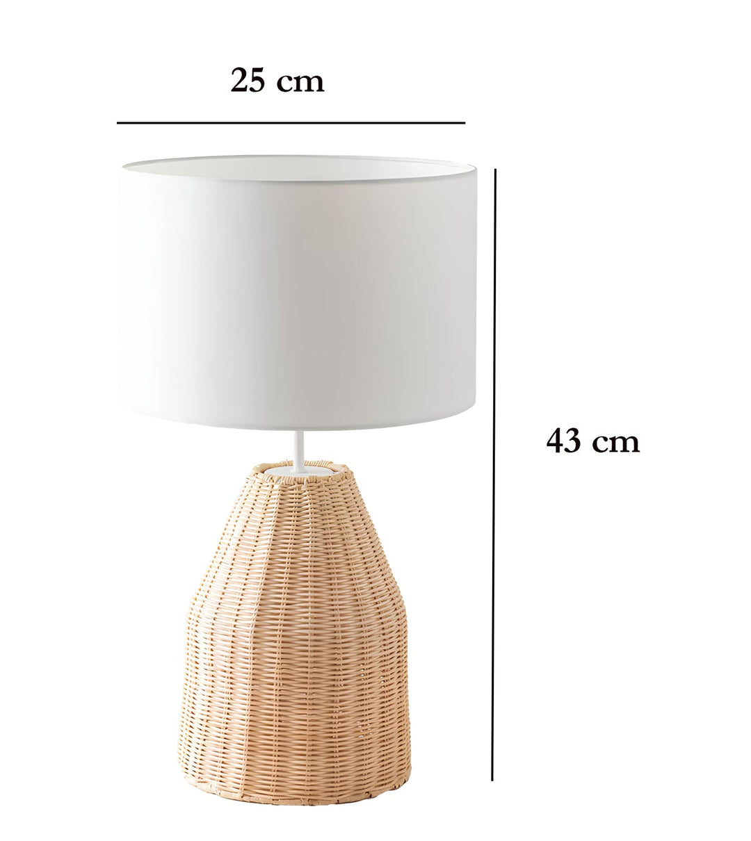Rattan Table lamp for Living room | Bamboo Bedside table lamp | Cane Table lamp -Asuka by Luxury Rattan Handicrafts 