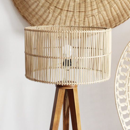 Bamboo Floor Lamp for Living Room | Boho Standing Lamp - Lior
