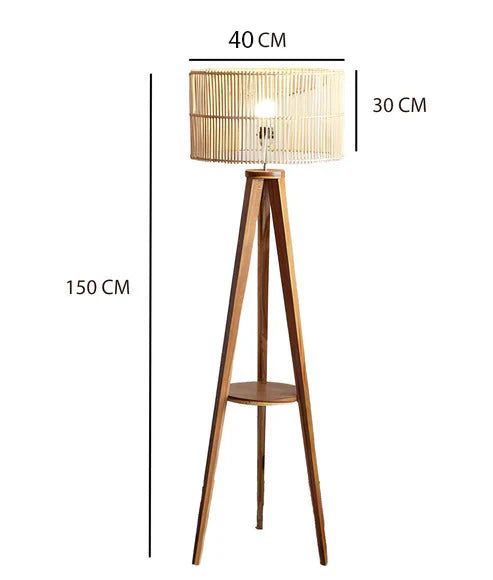 Bamboo Floor Lamp for Living Room | Boho Standing Lamp - Lior