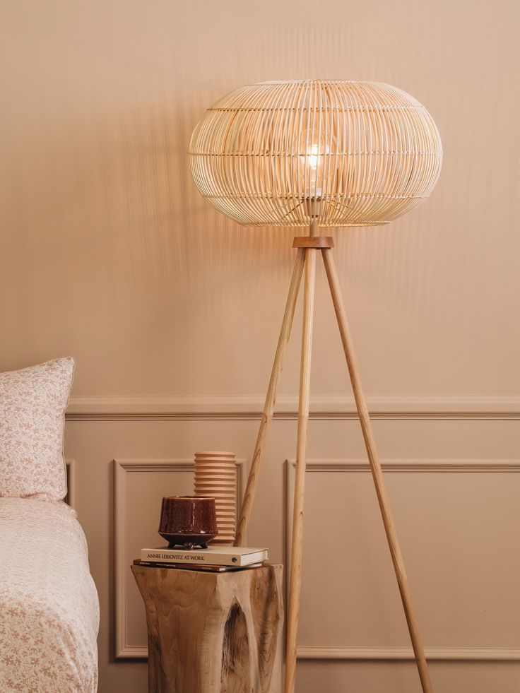 Rattan Floor Lamp | Bamboo Floor Lamp | Cane Floor Lamp - Gajjala by Luxury Rattan Handicrafts  - Lighting > Floor Lamps