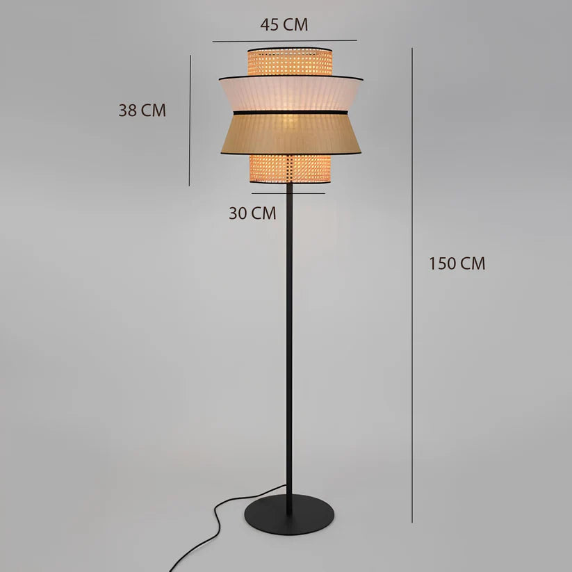 Bamboo Floor Lamp for Study Room | Modern Standing Lamp - Marek