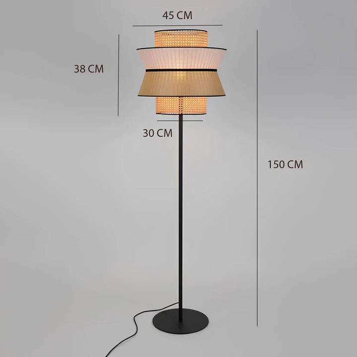 Bamboo Floor Lamp for Study Room | Modern Standing Lamp - Marek