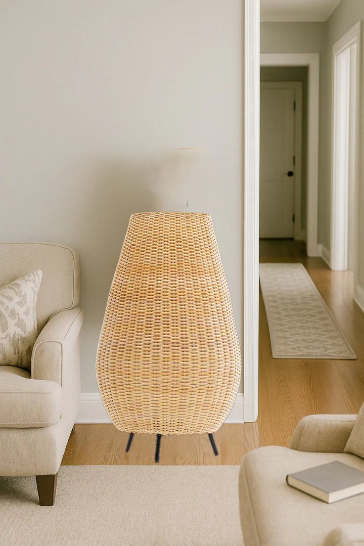 Bamboo Floor Lamp for Living Room | Japandi Standing Lamp - Raina
