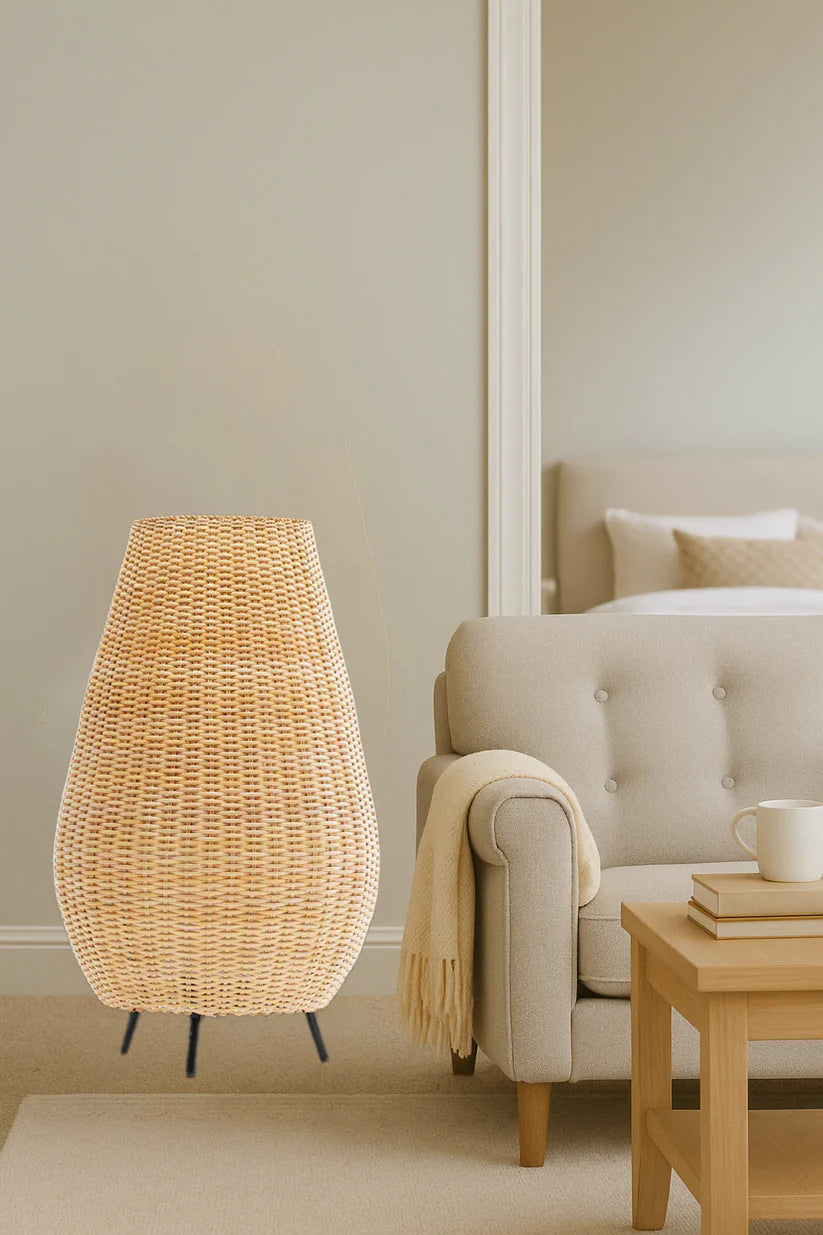 Bamboo Floor Lamp for Living Room | Japandi Standing Lamp - Raina