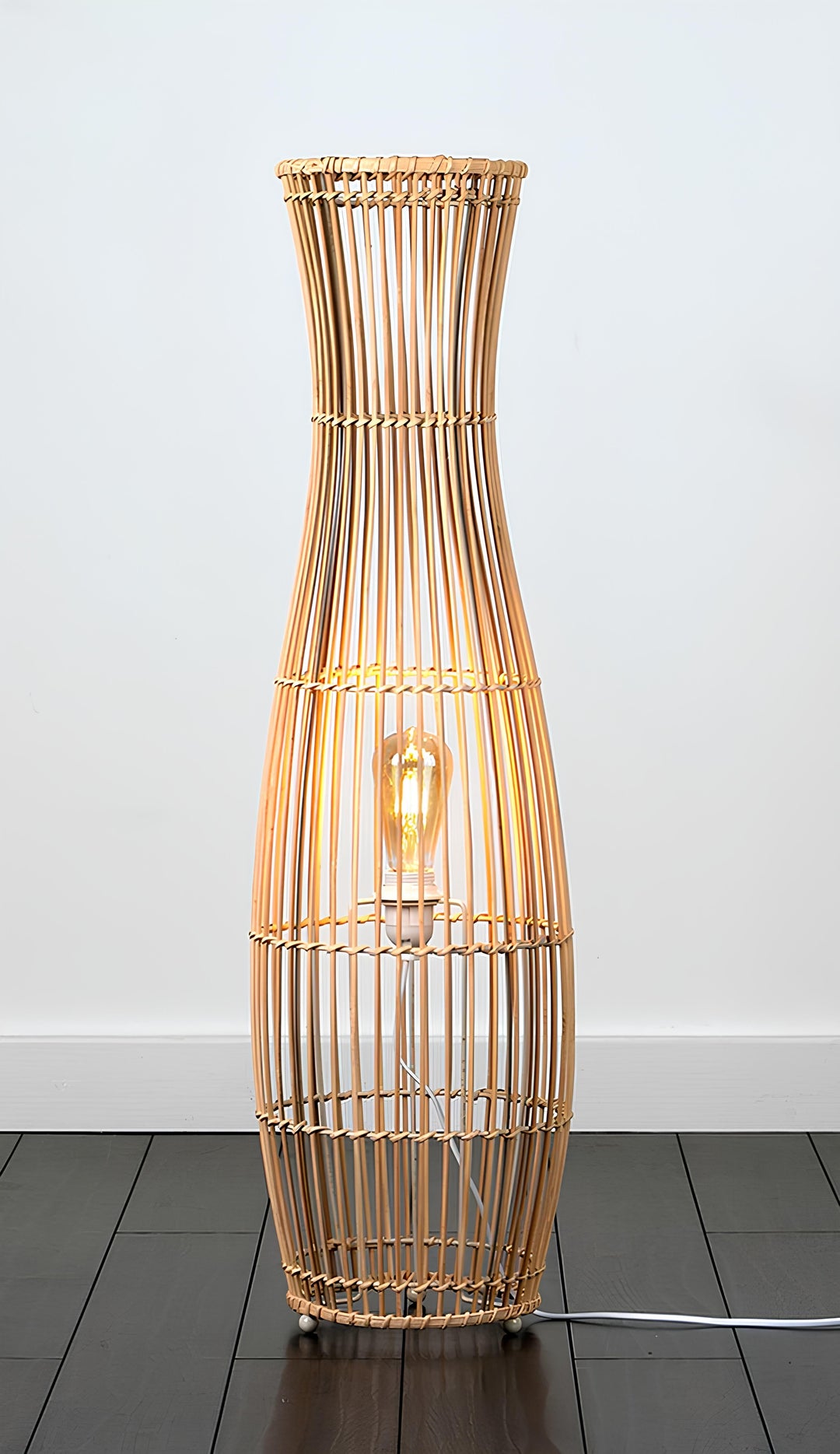 Rattan Floor Lamp | Bamboo Floor Lamp | Cane Floor Lamp - Samaya by Luxury Rattan Handicrafts  - Lighting > Floor Lamps