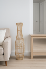 Rattan Floor Lamp | Bamboo Floor Lamp | Cane Floor Lamp - Samaya by Luxury Rattan Handicrafts  - Lighting > Floor Lamps