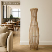 Rattan Floor Lamp | Bamboo Floor Lamp | Cane Floor Lamp - Samaya by Luxury Rattan Handicrafts  - Lighting > Floor Lamps