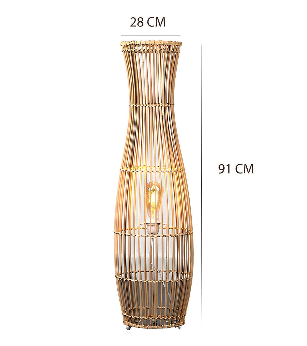 Rattan Floor Lamp | Bamboo Floor Lamp | Cane Floor Lamp - Samaya by Luxury Rattan Handicrafts  - Lighting > Floor Lamps