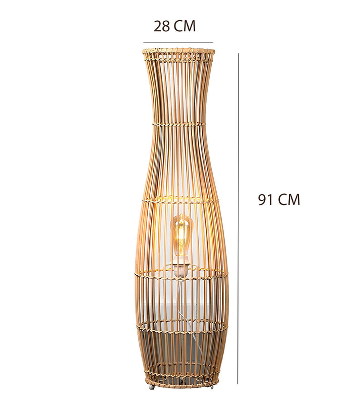 Rattan Floor Lamp | Bamboo Floor Lamp | Cane Floor Lamp - Samaya by Luxury Rattan Handicrafts  - Lighting > Floor Lamps
