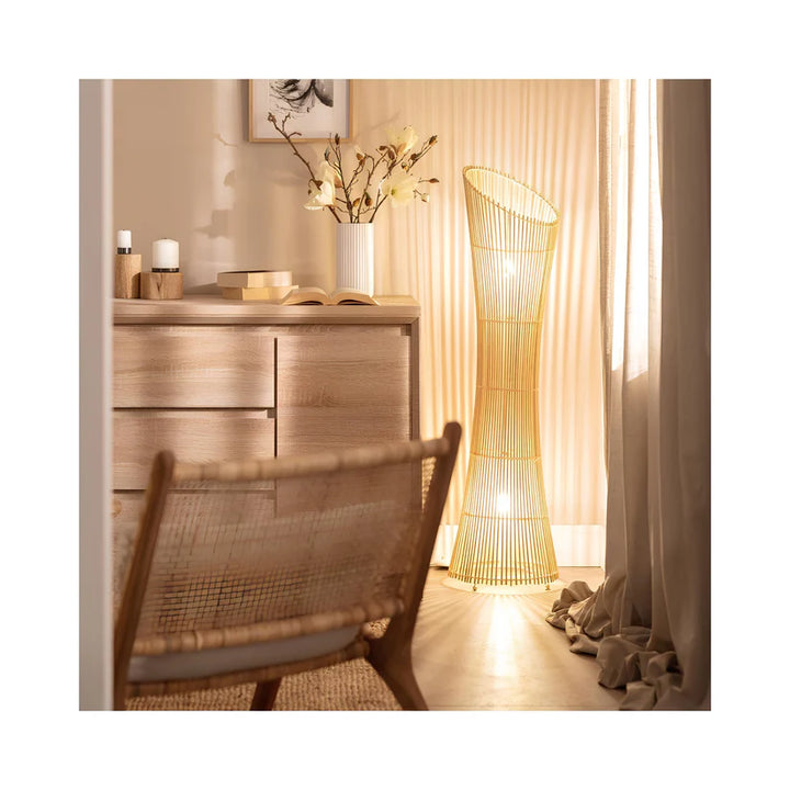 Bamboo Floor Lamp for Study Room | Modern Standing Lamp - Niven