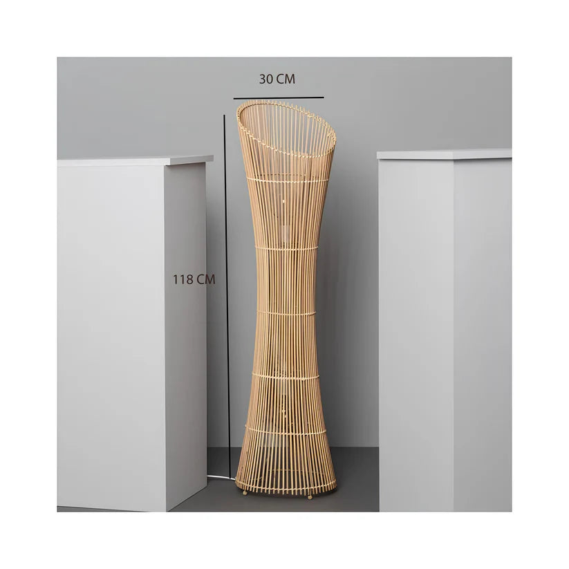 Bamboo Floor Lamp for Study Room | Modern Standing Lamp - Niven