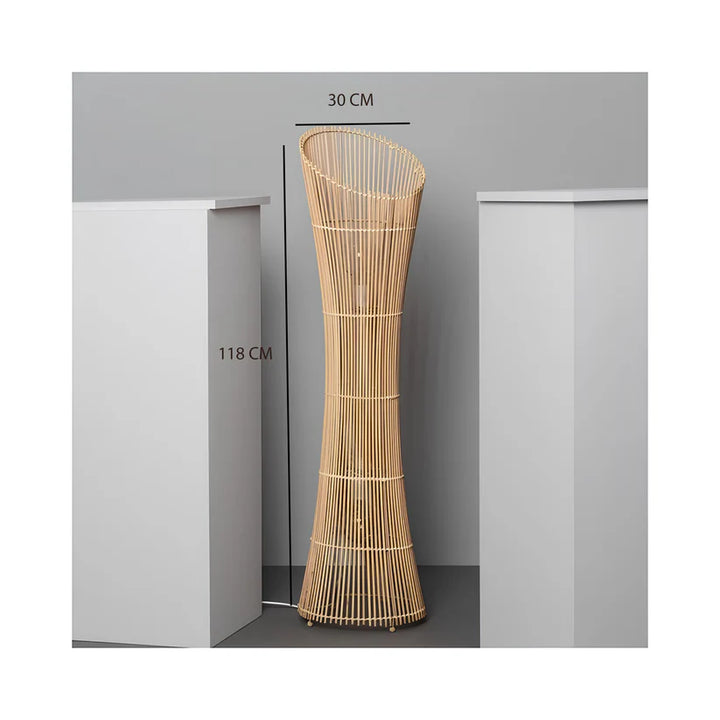 Bamboo Floor Lamp for Study Room | Modern Standing Lamp - Niven