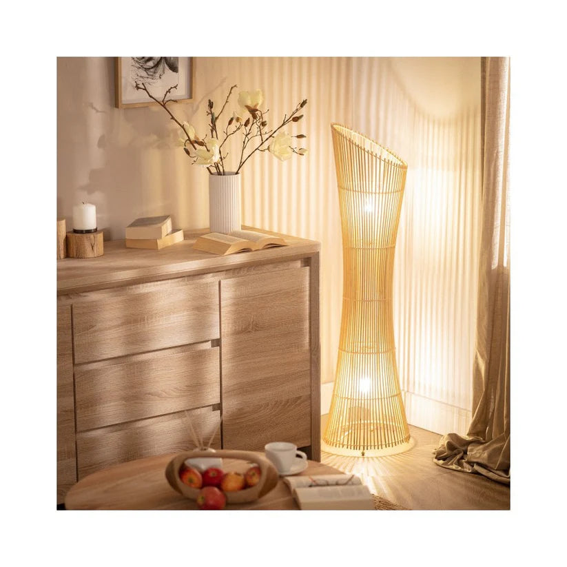 Bamboo Floor Lamp for Study Room | Modern Standing Lamp - Niven