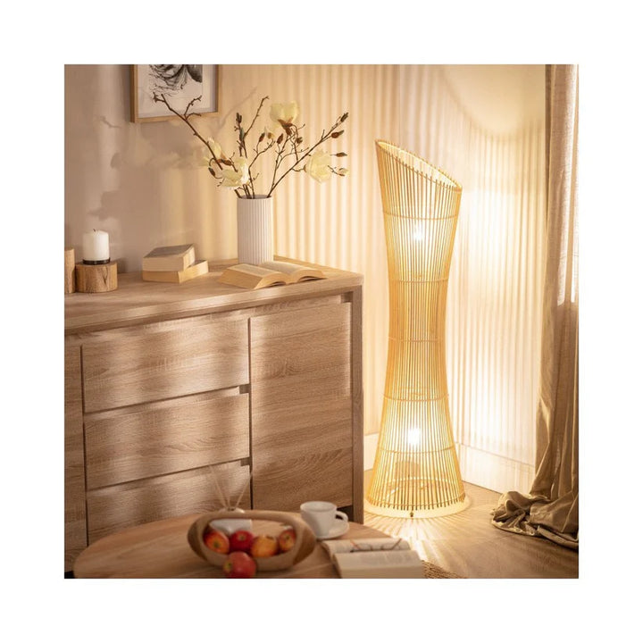 Bamboo Floor Lamp for Study Room | Modern Standing Lamp - Niven