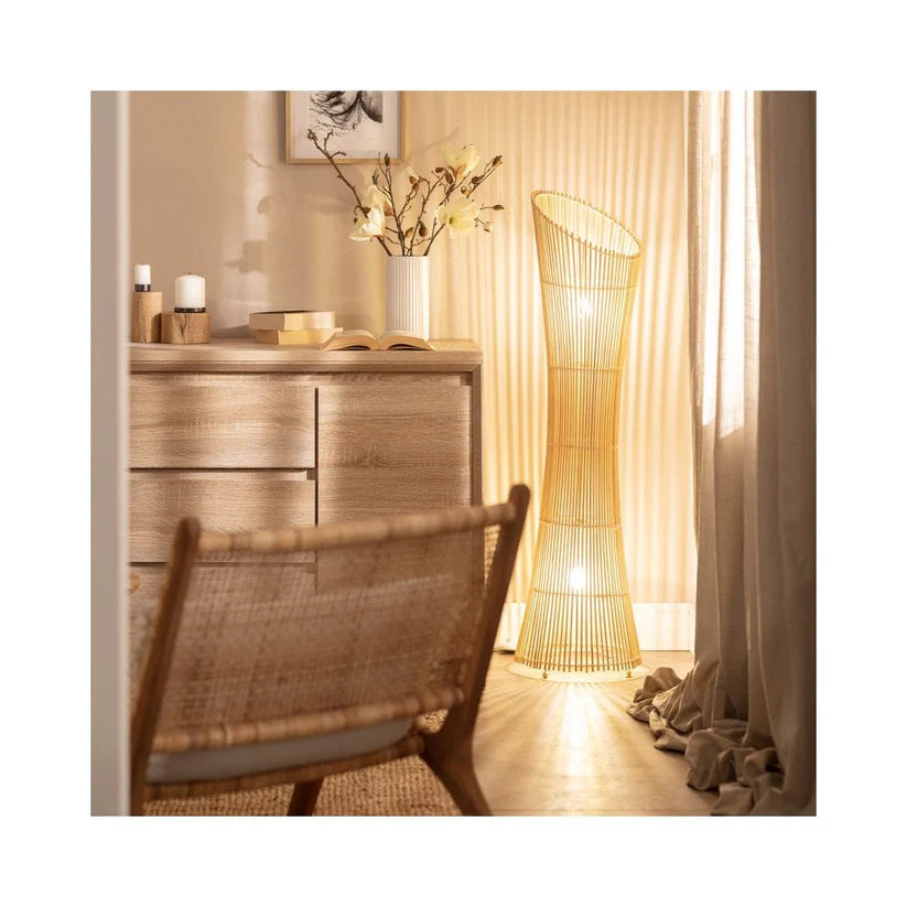 Bamboo Floor Lamp for Study Room | Modern Standing Lamp - Niven