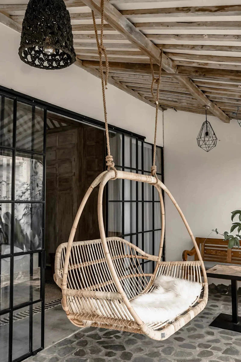 Bamboo Cane Swing Chair for Balcony & Terrace - Denver