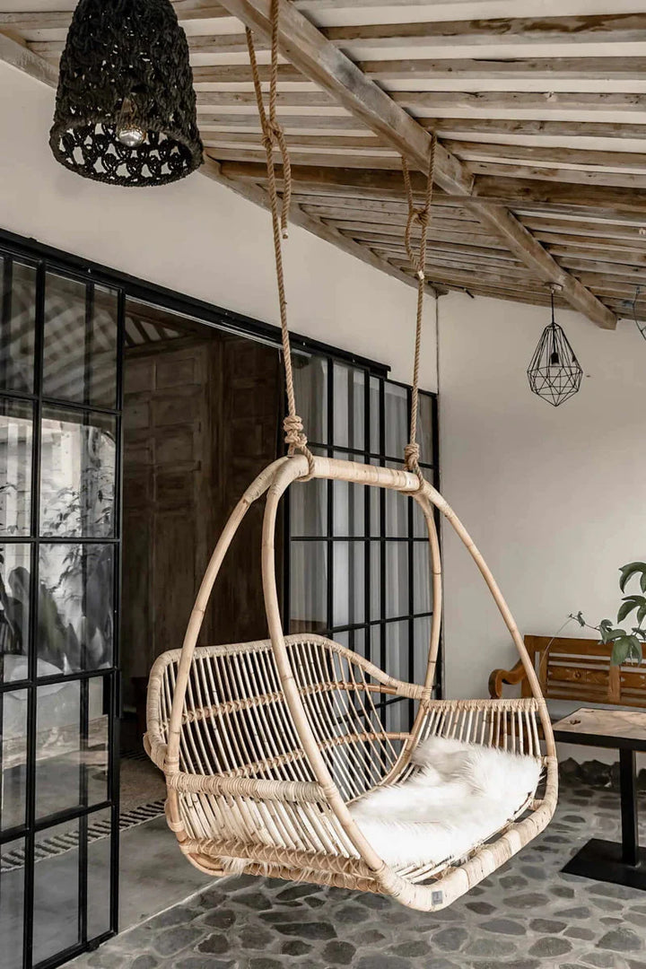 Bamboo Cane Swing Chair for Balcony & Terrace - Denver