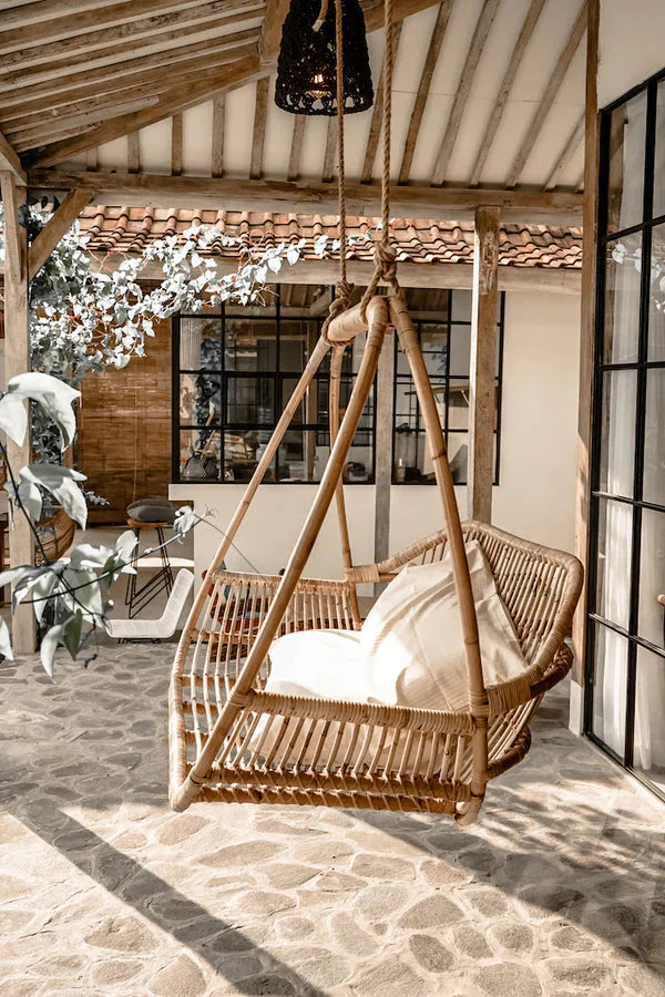 Bamboo Cane Swing Chair for Balcony & Terrace - Denver