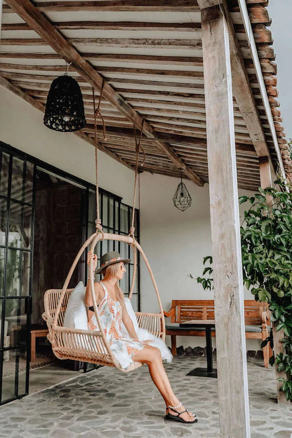 Bamboo Cane Swing Chair for Balcony & Terrace - Denver