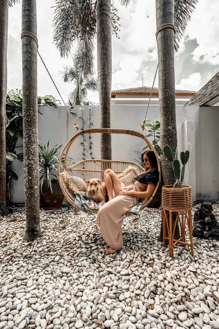 Bamboo Cane Swing Chair for Balcony & Terrace - Denver