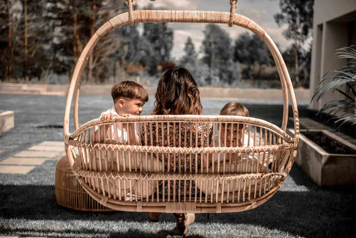 Bamboo Cane Swing Chair for Balcony & Terrace - Denver