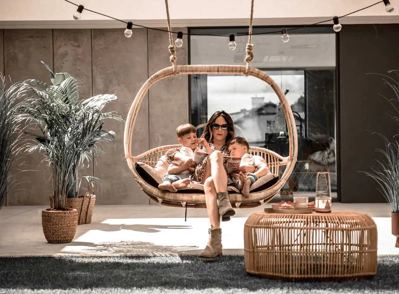 Bamboo Cane Swing Chair for Balcony & Terrace - Denver