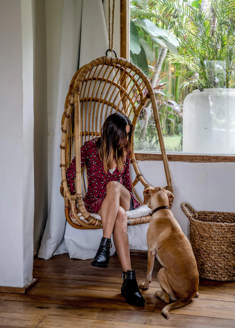 Bamboo Cane Swing Chair for Balcony & Patio - Asmee | Luxury Rattan Handicrafts 