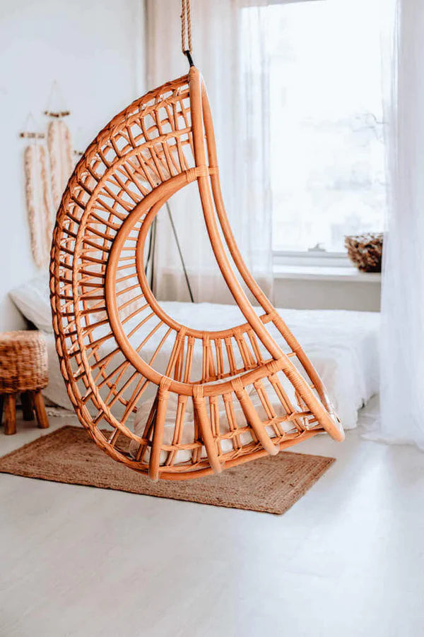 Bamboo Cane Swing Chair for Balcony & Living Room - Adah | Luxury Rattan Handicrafts 