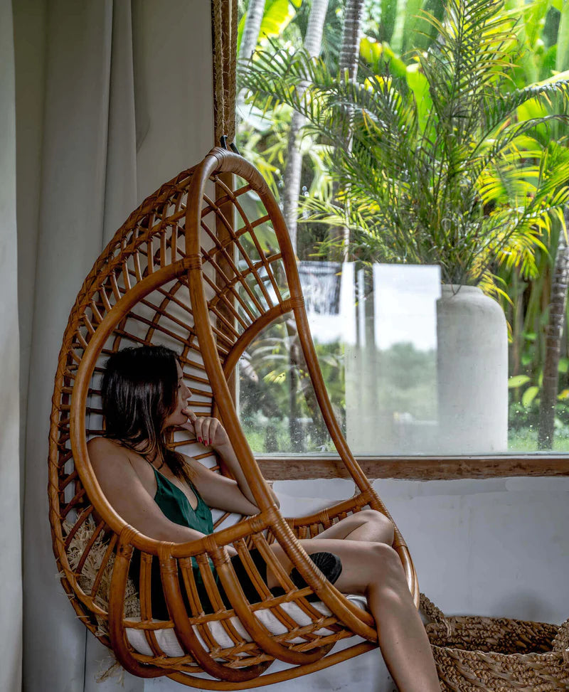 Bamboo Cane Swing Chair for Balcony & Living Room - Adah | Luxury Rattan Handicrafts 