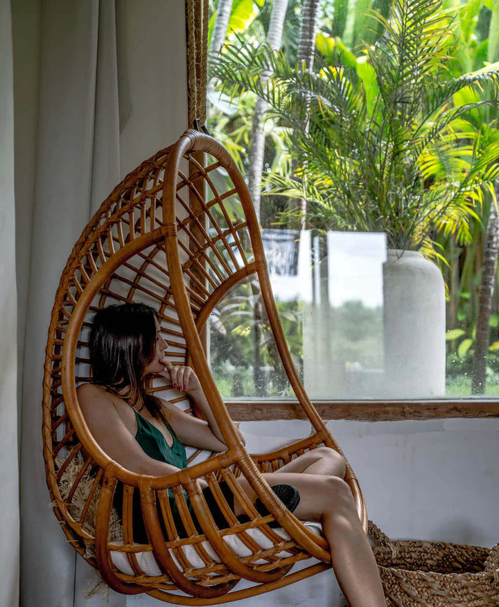 Bamboo Cane Swing Chair for Balcony & Living Room - Adah | Luxury Rattan Handicrafts 