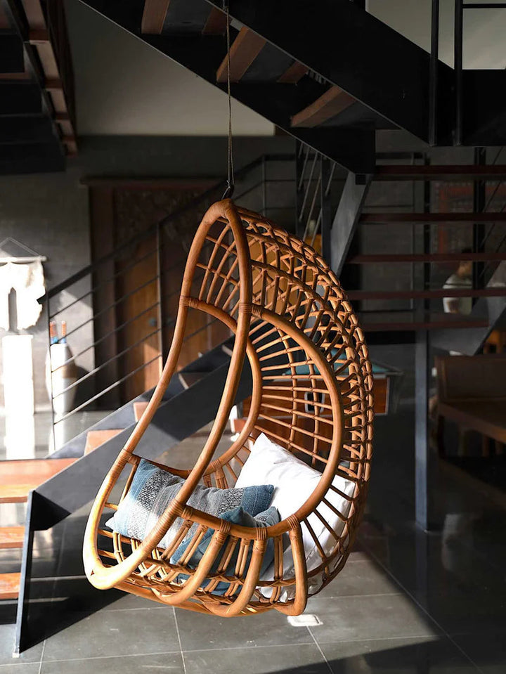 Bamboo Cane Swing Chair for Balcony & Living Room - Adah | Luxury Rattan Handicrafts 